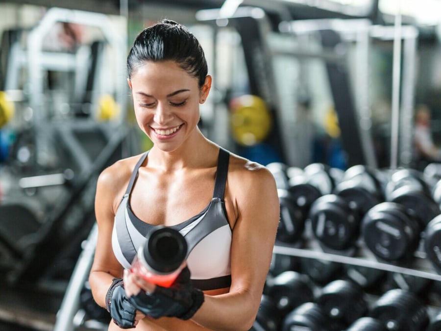 woman working out in gym